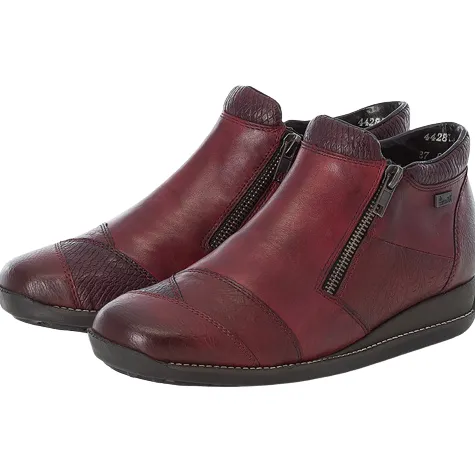 Rieker Boots<Ladies Tex Wedge Ankle Boots - 44281-35 - Burgundy
