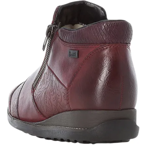 Rieker Boots<Ladies Tex Wedge Ankle Boots - 44281-35 - Burgundy