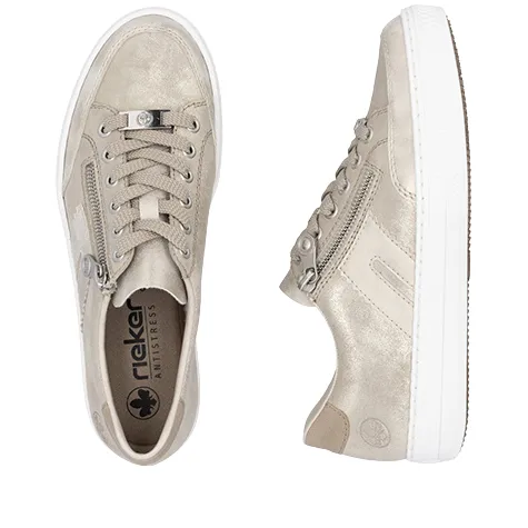 Rieker Trainers<Ladies Trainers - L5903-62 - Nude/Light Gold