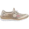 Rieker Trainers<Ladies Trainers - N42V1-92 - Beige/Gold
