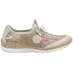 Rieker Trainers<Ladies Trainers - N42V1-92 - Beige/Gold