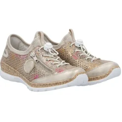 Rieker Trainers<Ladies Trainers - N42V1-92 - Beige/Gold