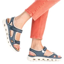 Rieker Sandals<Ladies Trek Sandals - 64066-14 - Navy Denim