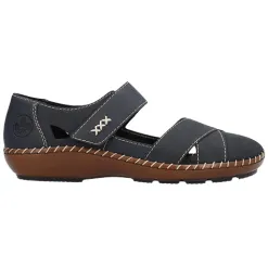 Rieker Shoes<Ladies Velcro Strap Shoes - 44879-14 - Navy