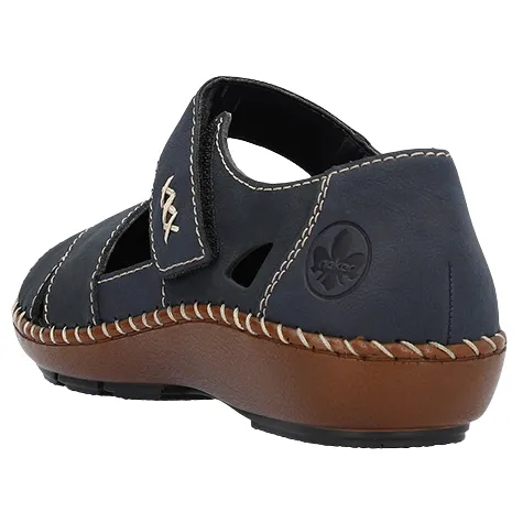 Rieker Shoes<Ladies Velcro Strap Shoes - 44879-14 - Navy