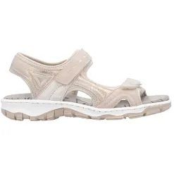 Rieker Sandals<Ladies Walking Sandals - 68866-31 - Beige/Rose
