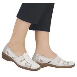 Rieker Shoes<Ladies Walking Shoes - 41385-80 - Off white