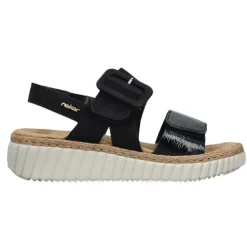 Rieker Sandals<Ladies Wedge Sandals - 69260-60 - Black