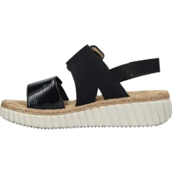 Rieker Sandals<Ladies Wedge Sandals - 69260-60 - Black