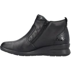 Rieker Boots<Ladies Wedge Ankle Boots - L4861-00 - Black