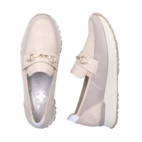 Rieker Shoes<Ladies Wedge Loafers - N7455-60 - Ivory