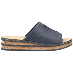 Rieker Sandals<Ladies Wedge Mules - 62905-14 - Navy
