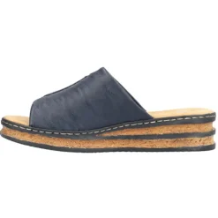 Rieker Sandals<Ladies Wedge Mules - 62905-14 - Navy