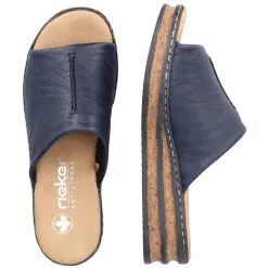 Rieker Sandals<Ladies Wedge Mules - 62905-14 - Navy