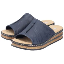 Rieker Sandals<Ladies Wedge Mules - 62905-14 - Navy