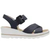 Rieker Sandals<Ladies Wedge Sandals - 67463-14 - Navy