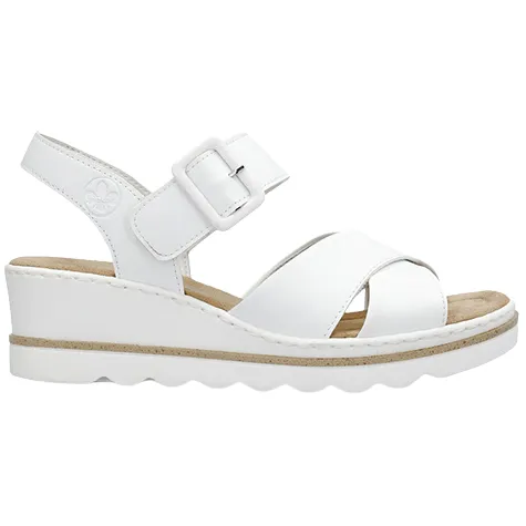 Rieker Sandals<Ladies Wedge Sandals - 67463-80 - White