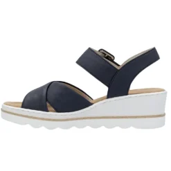 Rieker Sandals<Ladies Wedge Sandals - 67463-14 - Navy