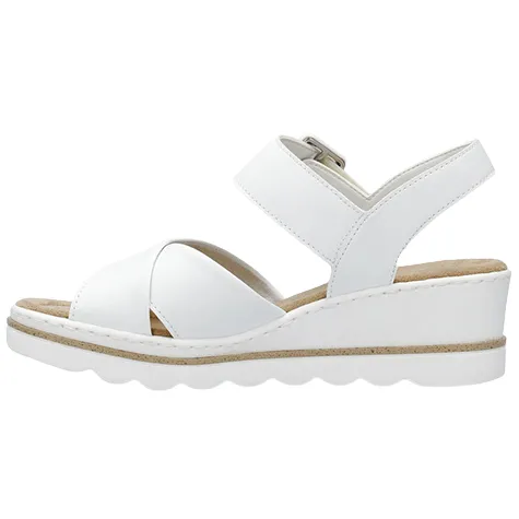 Rieker Sandals<Ladies Wedge Sandals - 67463-80 - White