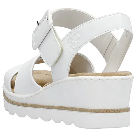 Rieker Sandals<Ladies Wedge Sandals - 67463-80 - White