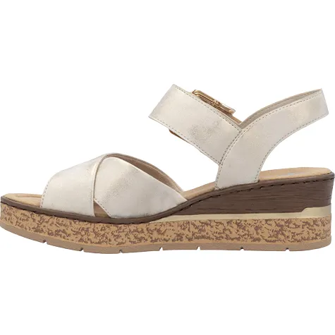 Rieker Sandals<Ladies Wedge Sandals - 63795-60 - Beige