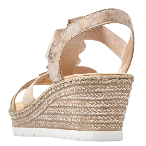 Rieker Sandals<Ladies Wedge Sandals - 619B2-31 - Pink