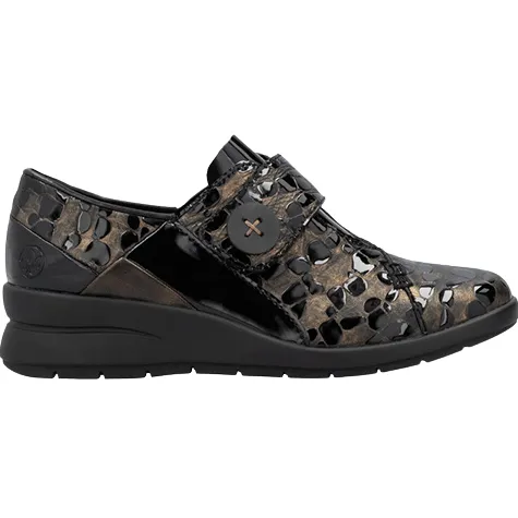 Rieker Shoes<Ladies Wedge Shoes - 487C0- Black