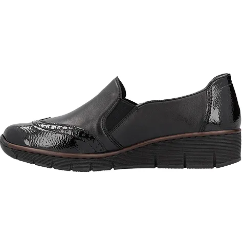 Rieker Shoes<Ladies Wedge Shoes- 48760-60-Gold