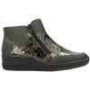 Rieker Boots<Ladies Wedge Side Zip Ankle Boot - 48754-54 - Green
