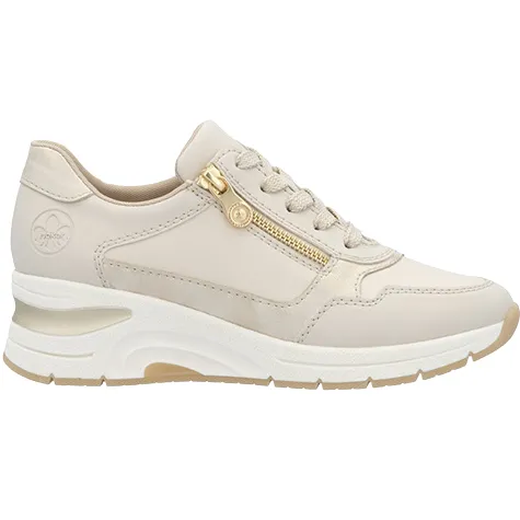Rieker Trainers<Ladies Wedge Trainers - N9301-60 - Beige