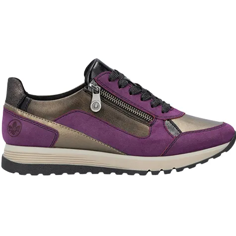 Rieker Boots | Trainers<Ladies Wedge Trainers - 48053-31 - Rose/Multi