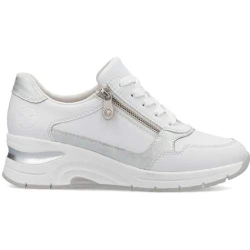 Rieker Trainers<Ladies Wedge Trainers - N9301-80 - White