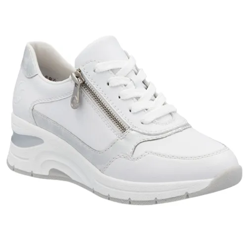 Rieker Trainers<Ladies Wedge Trainers - N9301-80 - White