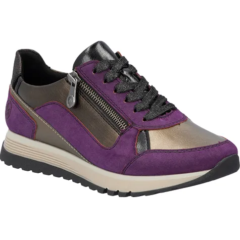 Rieker Boots | Trainers<Ladies Wedge Trainers - 48053-31 - Rose/Multi