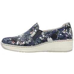 Rieker Ladies Wide Fitting<Ladies Wide Fit Shoes - 48752-90 - Blue Floral