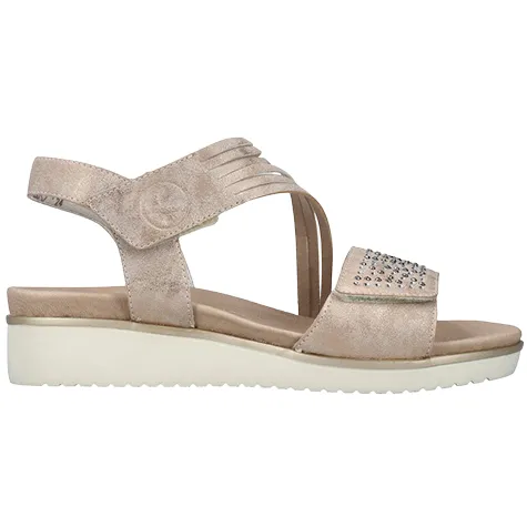 Rieker Sandals<Low Wedge Sandals - V3764-90 - Rose Gold