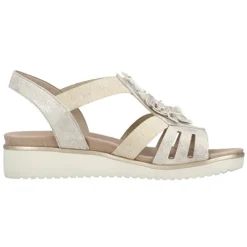 Rieker Sandals<Low Wedge Sandals - V3788-60 - Beige/Gold