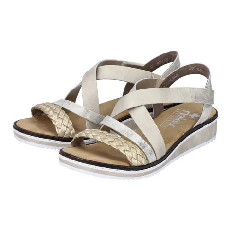Rieker Sandals<Low Wedge Sandals- V3663 - Beige