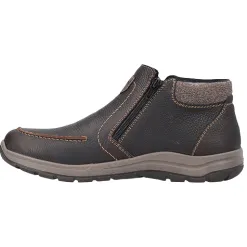 Rieker Boots<Men's Side Zip Ankle Boots - 03660 - Brown