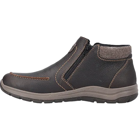 Rieker Boots<Men's Side Zip Ankle Boots - 03660 - Brown