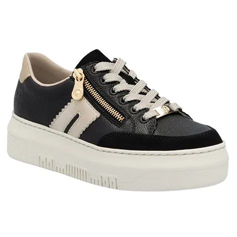 Rieker Ladies Larger Sizes<Platform Trainers - M1912-00 - Black
