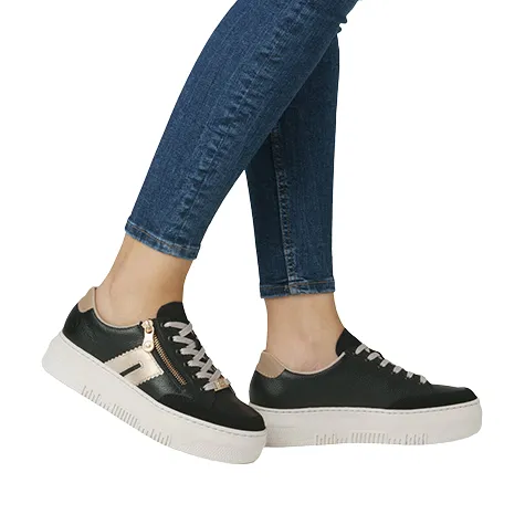 Rieker Ladies Larger Sizes<Platform Trainers - M1912-00 - Black