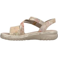 Rieker Sandals<Velcro Strap Sandals - 60464-90 - Beige Multi
