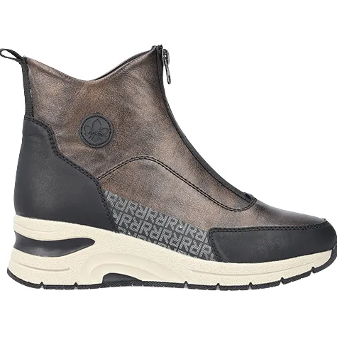 Rieker Boots<Wedge Ankle Boots - N9381-60 - Black/ Bronze