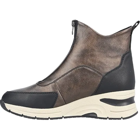 Rieker Boots<Wedge Ankle Boots - N9381-60 - Black/ Bronze