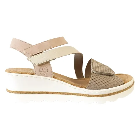 Rieker Heels<Wedge Sandals - 67454-91-80 - Beige