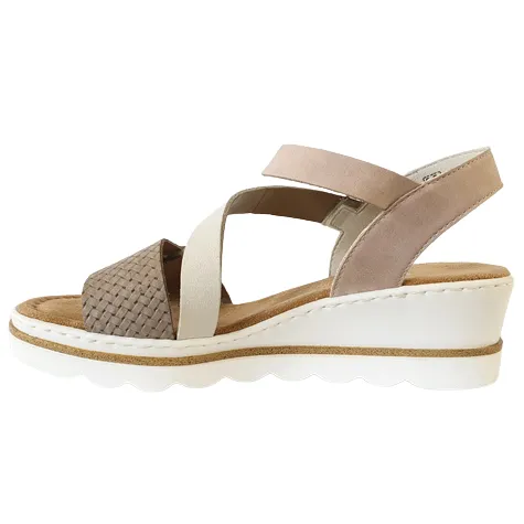Rieker Heels<Wedge Sandals - 67454-91-80 - Beige