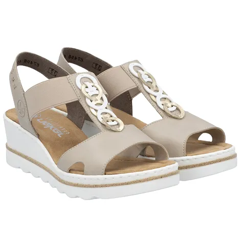 Rieker Sandals<Wedge Sandals - 67498-62 - Beige