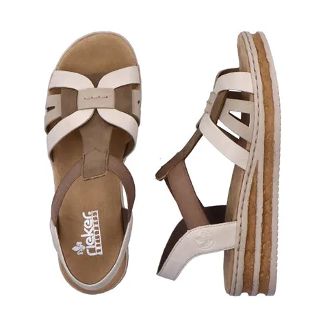 Rieker Sandals<Wedge Sandals - 62918-62 - Cream