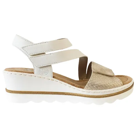 Rieker Sandals<Wedge Sandals - 67454-91-80 - White/Beige